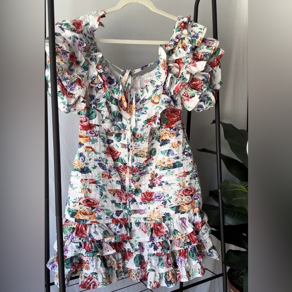 L’Atiste colorful floral dress with puff sleeves perfect wedding guest / size 1X